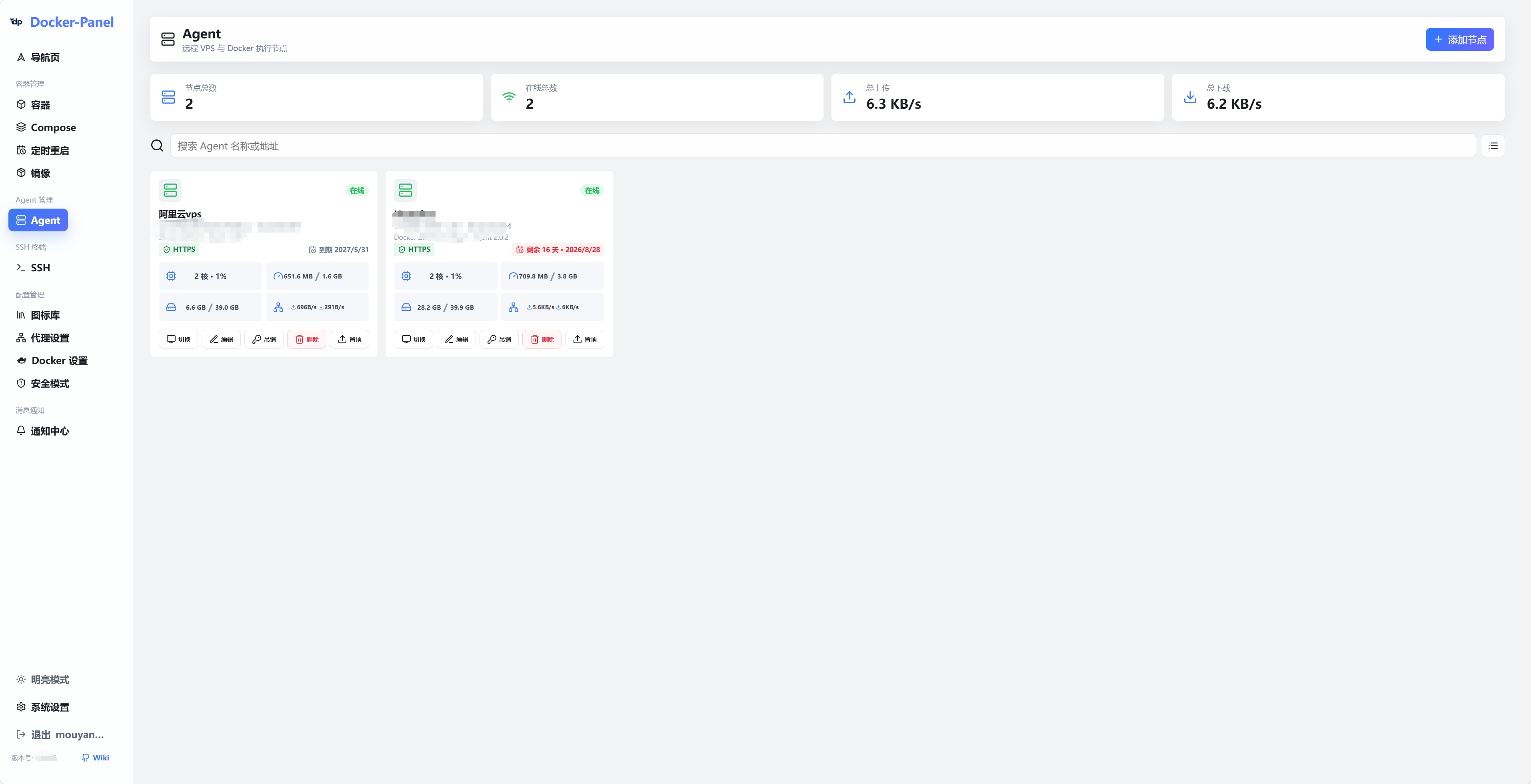 Docker-Panel Agent 多节点管理