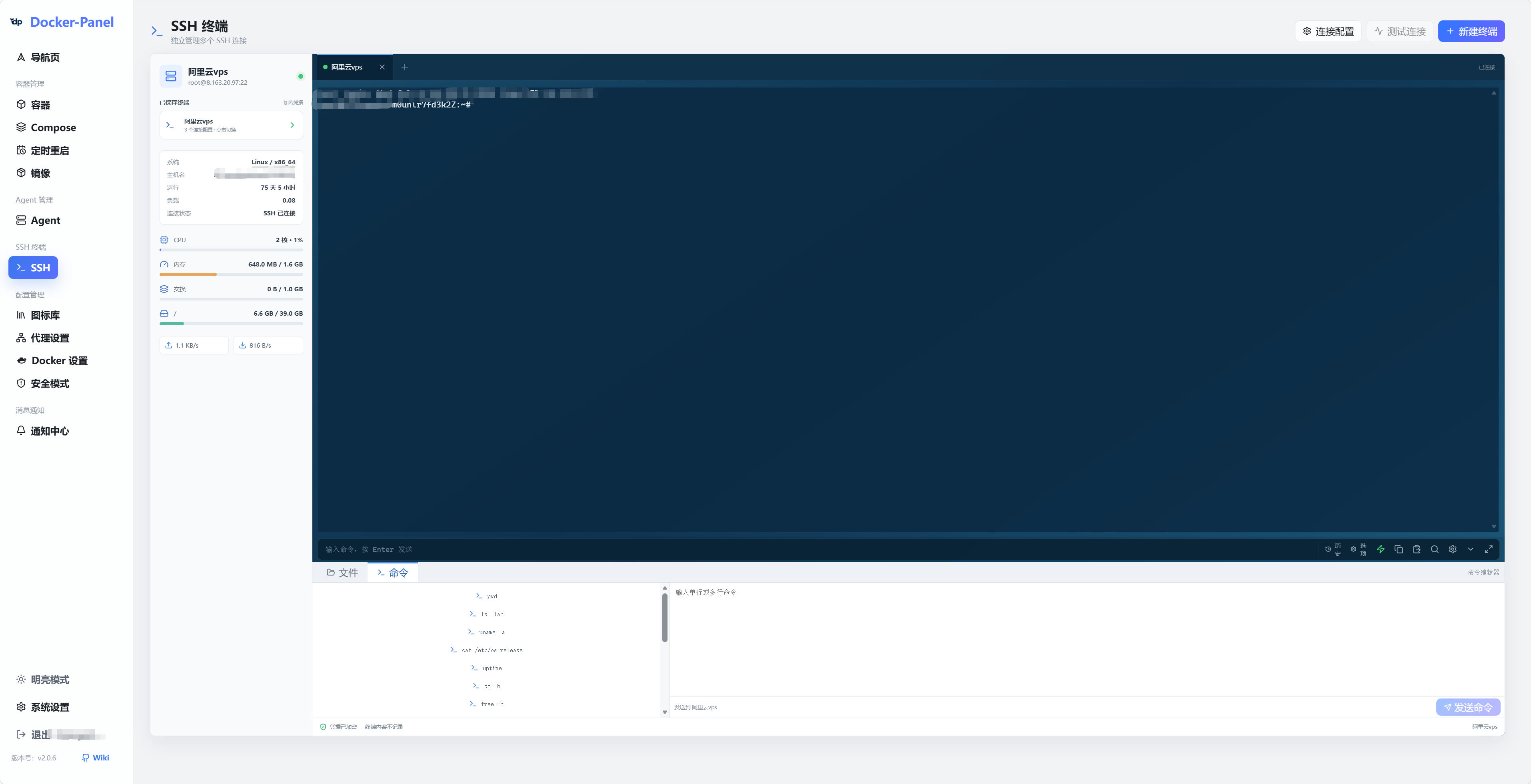Docker-Panel SSH 终端管理